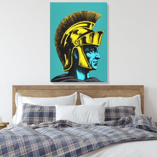 Roman Gladiator Pop Art Portret Canvas Afdruk (Insitu (Slaapkamer))