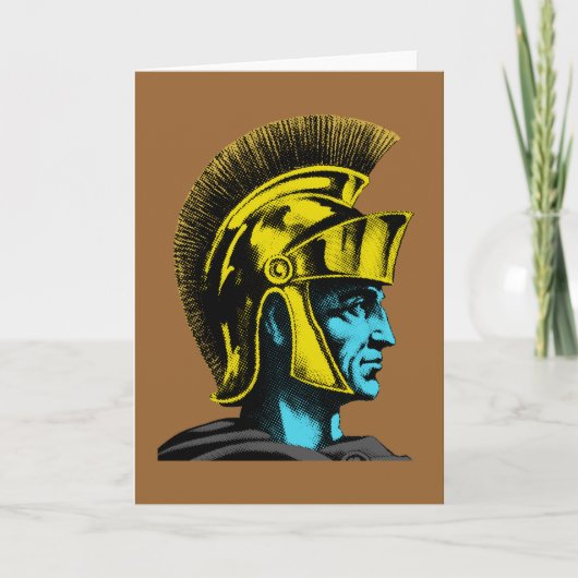 Roman Gladiator Pop Art Portret Kaart (Voorkant)