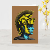 Roman Gladiator Pop Art Portret Kaart (Gele Bloem)