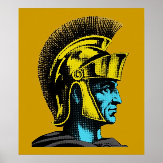 Roman Gladiator Pop Art Portret Poster (Voorkant)