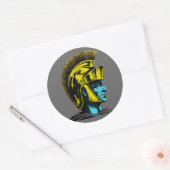 Roman Gladiator Pop Art Portret Ronde Sticker (Envelop)