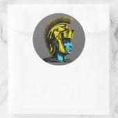 Roman Gladiator Pop Art Portret Ronde Sticker (Tas)