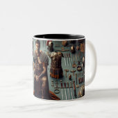 Roman Gladiator Valor Tweekleurige Koffiemok (Voorkant rechts)