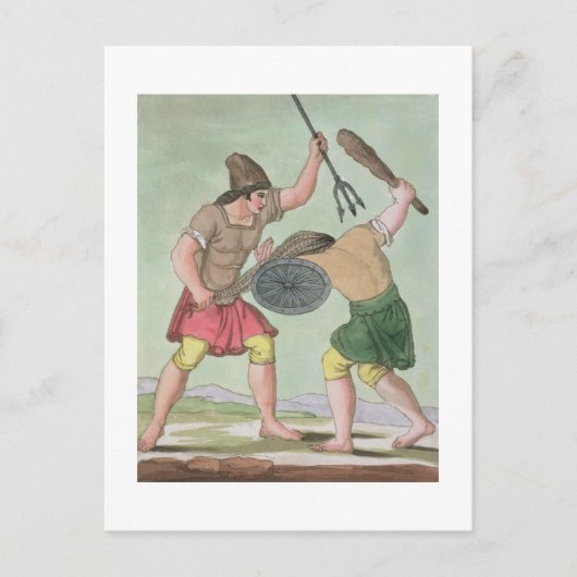 Roman Gladiators, uit L'Antica Roma, 1825 (colo) Briefkaart (Voorkant)