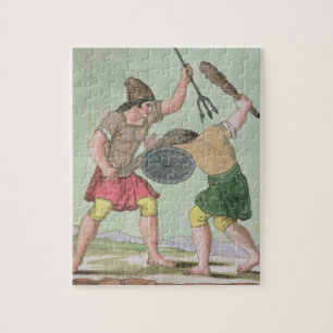 Roman Gladiators, uit "L'Antica Roma", 1825 (colo) Legpuzzel