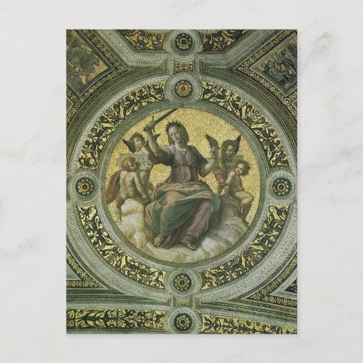 Roman Godin Justice met Angels van Raphael Briefkaart (Voorkant)
