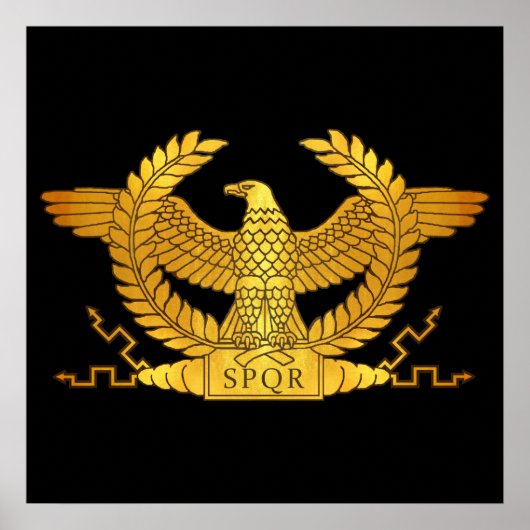 Roman Golden Eagle op Black Poster (Voorkant)