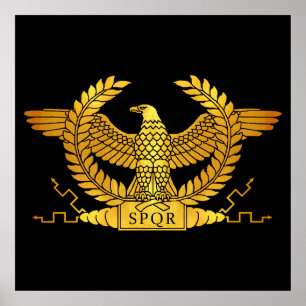 Roman Golden Eagle op Black Poster