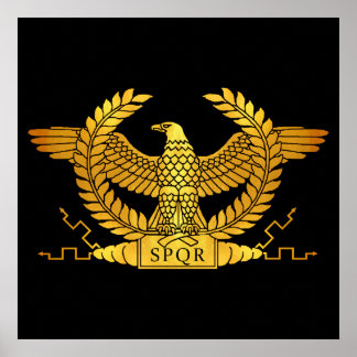 Roman Golden Eagle op Black Poster