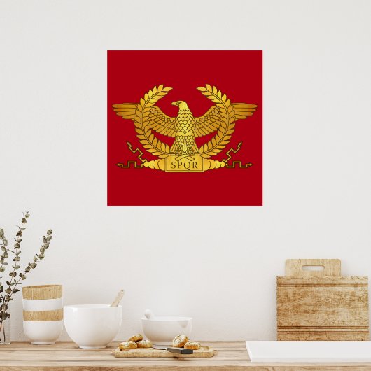 Roman Golden Eagle op Red Poster (Keuken)