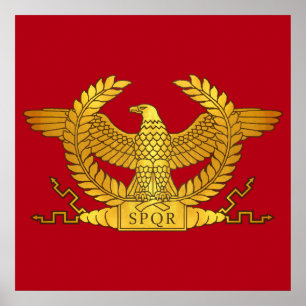 Roman Golden Eagle op Red Poster