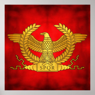 Roman Golden Eagle op Red Poster