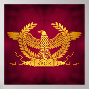 Roman Golden Eagle op Red Poster