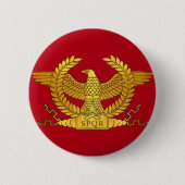 Roman Golden Eagle op Red Ronde Button 5,7 Cm (Voorkant)