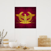 Roman Golden Eagle over Paars Poster (Keuken)