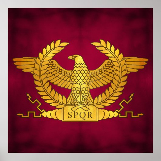 Roman Golden Eagle over Paars Poster (Voorkant)