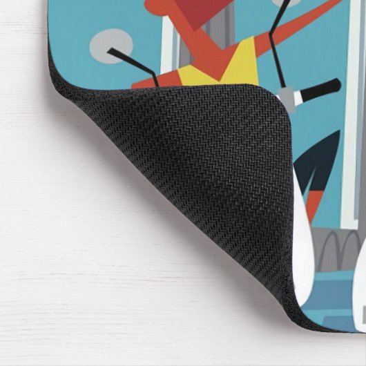 Roman Holiday Fiat Scooter. Gepersonaliseerd Muismat (Hoek)