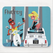 Roman Holiday Fiat Scooter. Gepersonaliseerd Muismat (Voorkant)