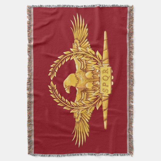 Roman Imperial Eagle SPQR Throw Deken (Voorkant Verticaal)