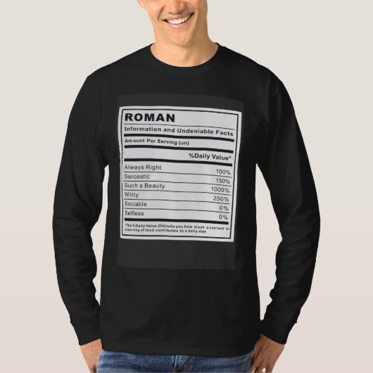 Roman Information and Undeniable Facts T-shirt (Voorkant)