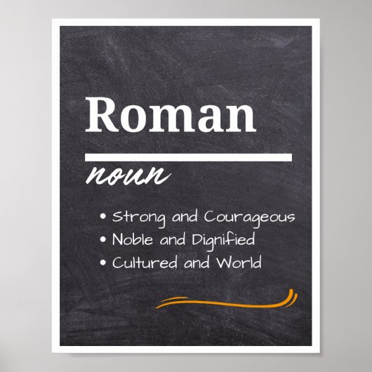 Roman, Jongen Gepersonaliseerde Naam Definitie Poster (Voorkant)