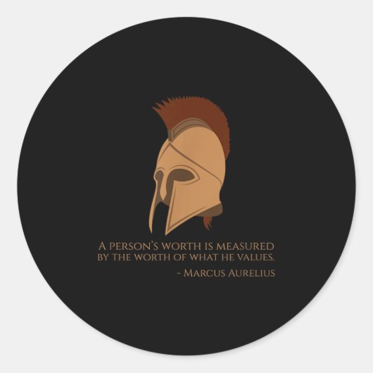 Roman keizer Marcus Aurelius - Stoic PHY Q Ronde Sticker (Voorkant)