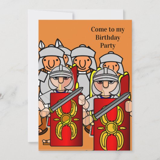 Roman Legion Birthday Party Invitation Kaart (Voorkant)