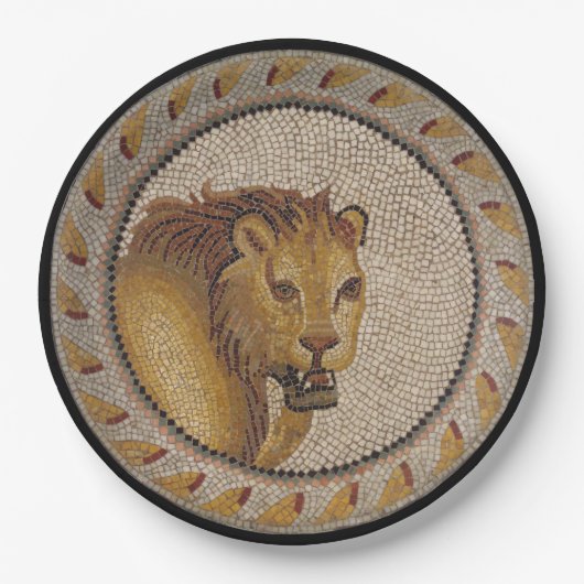 Roman Lion Mosaic Papieren Bordje (Voorkant)
