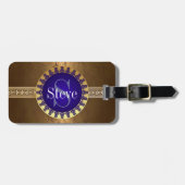 Roman Monogram Bagagelabel (Voorkant horizontaal)