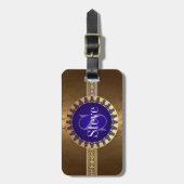 Roman Monogram Bagagelabel (Voorkant verticaal)