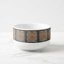 Roman Mosaic Kleine Geometrische Patroon Soep Mok
