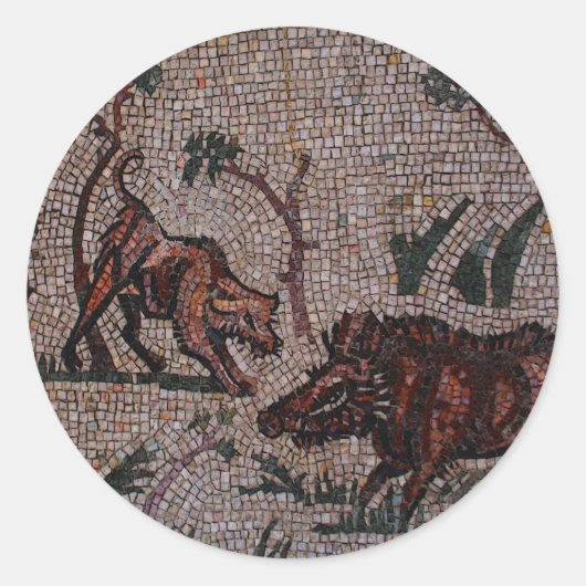 Roman Mosaic Ronde Sticker (Voorkant)