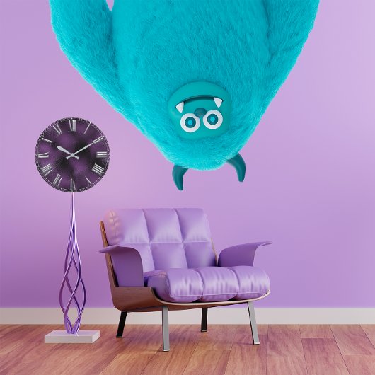 Roman Number Paars Plum Silver Grey Metal Grote Klok