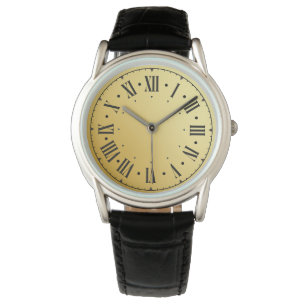 Roman Numbers Zwart Blauwgroen Mannen Horloge