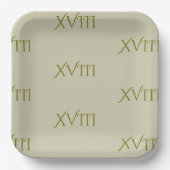 Roman Numeral 18th Birthday Paper Bord (Voorkant)