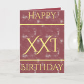 Roman Numeral 21st Birthday Wenskaart Kaart (Voorkant)