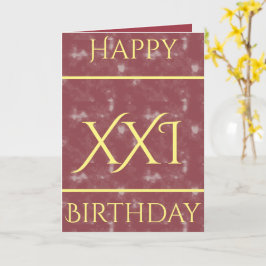 Roman Numeral 21st Birthday Wenskaart Kaart