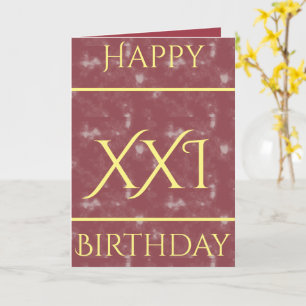 Roman Numeral 21st Birthday Wenskaart Kaart