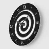 Roman Numeral Black Spiral Hypno Wall klok (Hoek)
