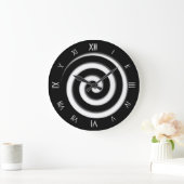 Roman Numeral Black Spiral Hypno Wall klok (Huis)