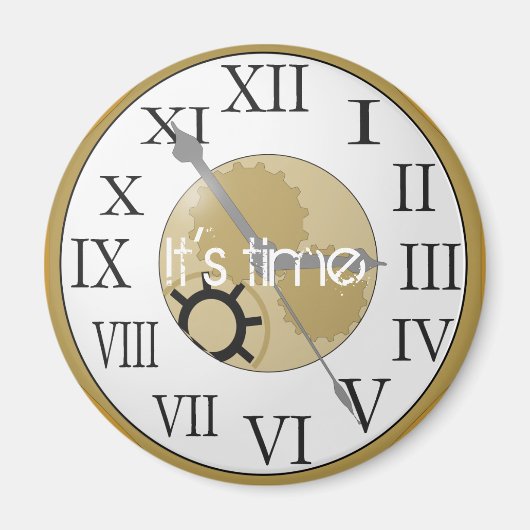 Roman Numeral Clock Magneet (Voorkant)
