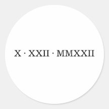 Roman Numeral Date Sticker