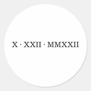 Roman Numeral Date Sticker