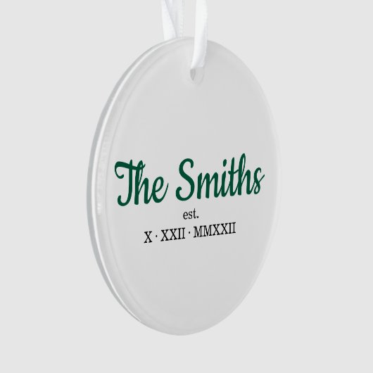 Roman Numeral Date Sticker Ornament (voorkant)