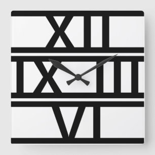 Roman Numeral Deco Vierkante Klok