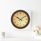 Roman Numeral Simulate Lijst van hout Vierkante Klok (Huis)