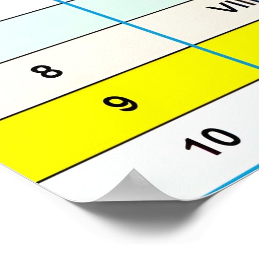 Roman Numerals 1 tot 20 Grafiek Poster (Hoek)