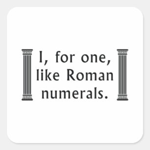 Roman Numerals Vierkante Sticker