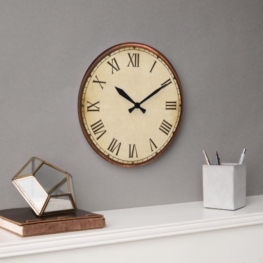 Roman Numerals Vintage Clock Grote Klok (Kantoor)