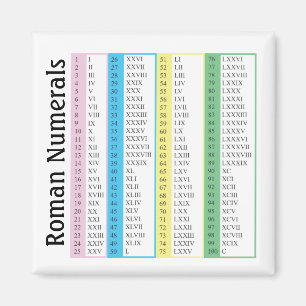 Roman Numeriek 1-100 Magneet